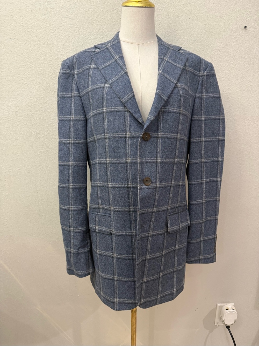 Hart Schaffner Marx Blue Worsted Wool Blazer 38R